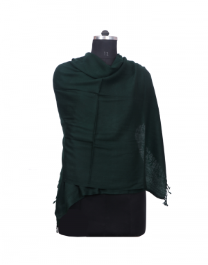 Women Stole plain Darkgreen